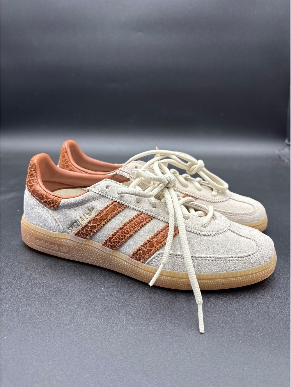 Adidas Spezial W Shoes 8.5 White Brown Suede Casual Sneakers
